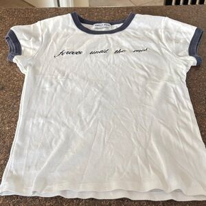 Danielle Guizio Ladies forever until the end White blue Tee shirt-M